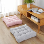 Coussin de sol carré touffeté 50x50 cm gris clair