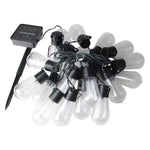 guirlande lumineuse solaire ampoules led vintage transparentes structure noire extérieure jardin festive