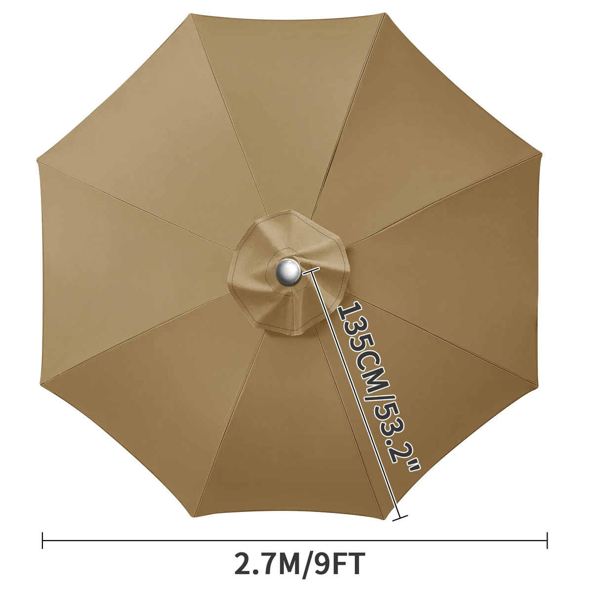 parapluie patio protection beige clair baleines moderne extérieur jardin remplacement toile supérieure