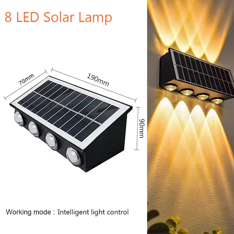 lampe murale solaire moderne led rgb jaune noir panneaux solaires texturés fixée mur