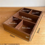 boîte compartiments bois marron foncé minimaliste respectueuse environnement réutilisable articles divers rangement moderne