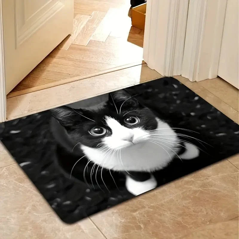 tapis sol moderne imprimé chats multicolore résistant antidérapant mousse velours adhésif 30x50cm 40x60cm 50x80cm