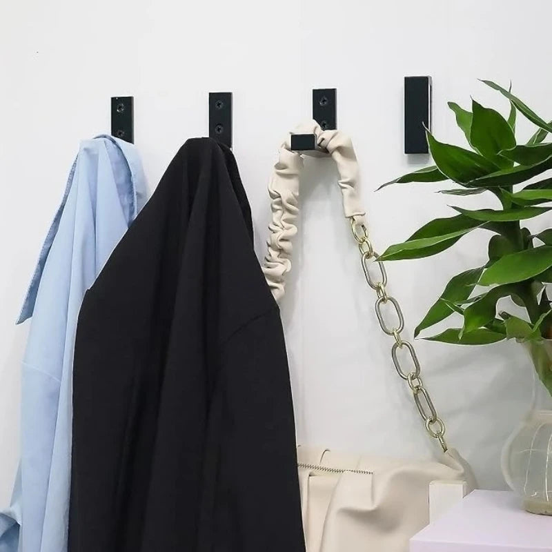 porte serviettes porte manteau noir moderne crochets anse vis minimaliste mur fixations économie espace