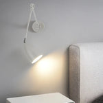lampe murale moderne réglable led nickel blanc noir opaque fixée 23cm 15.5cm