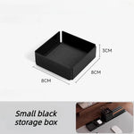 support multifonction bois foncé blanc moderne adhésif support portable smartphone montre casque câbles tiroir