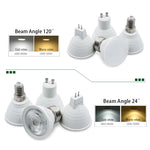 ampoules led e27 e14 mr16 gu10 6w blanc mat moderne 24 120 degrés 220v