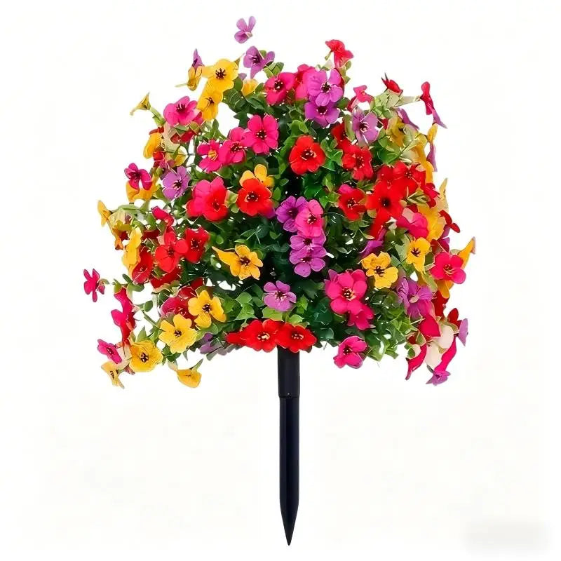 plantes artificielles fleurs rouges roses jaunes violettes décoration intérieure moderne tringle noire branchettes simples