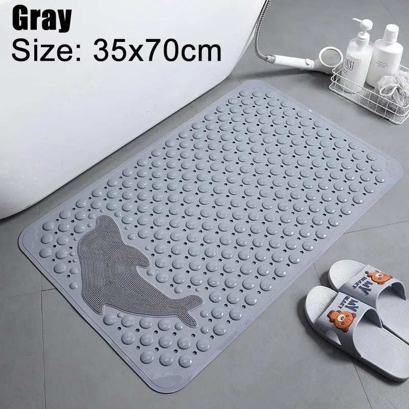 tapis bain transparent antidérapant motif animal poissons oiseaux moderne salle bain 38x69cm