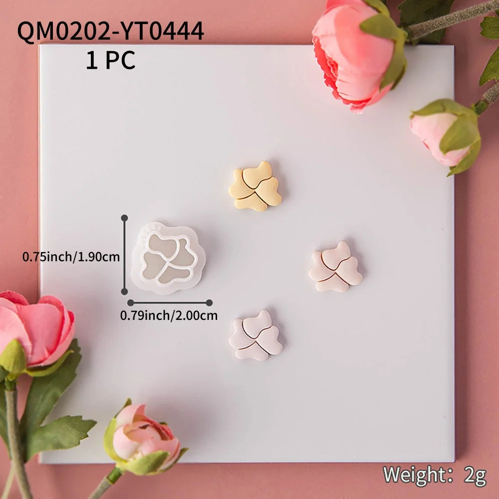 couteaux polymère bijoux pendentifs boucles oreilles motifs floraux moderne minimaliste argile PLA