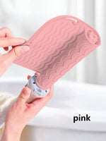 tapis coiffure silicone chauffant rose gris noir bleu vert clips moderne ondulé resistant travel