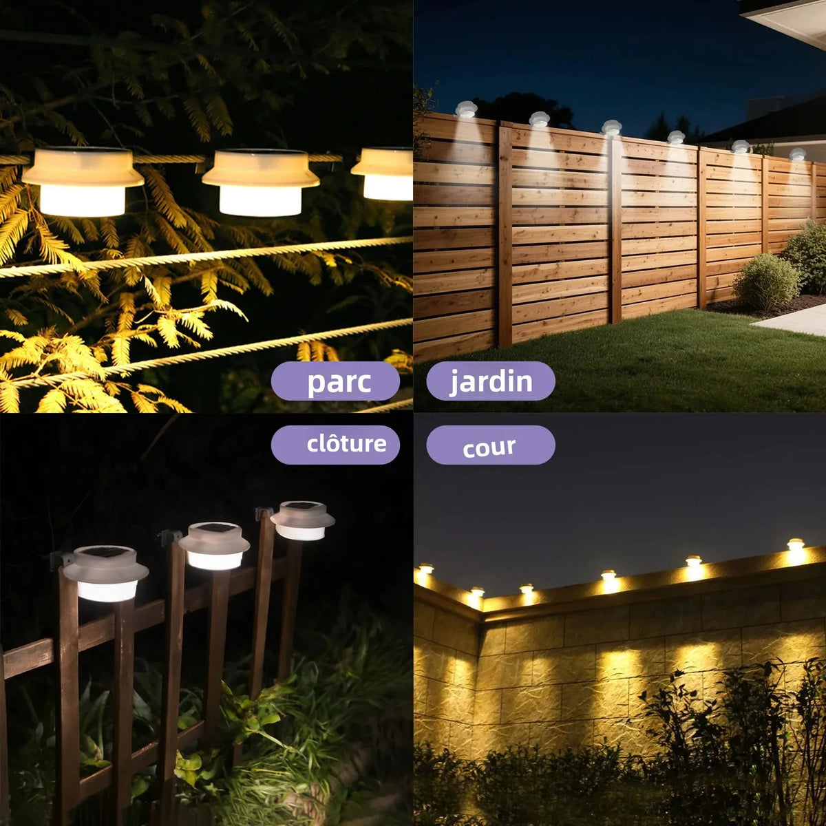 lampe solaire moderne led blanc résistante eau ip65 clips extérieure maison trottoir jardin