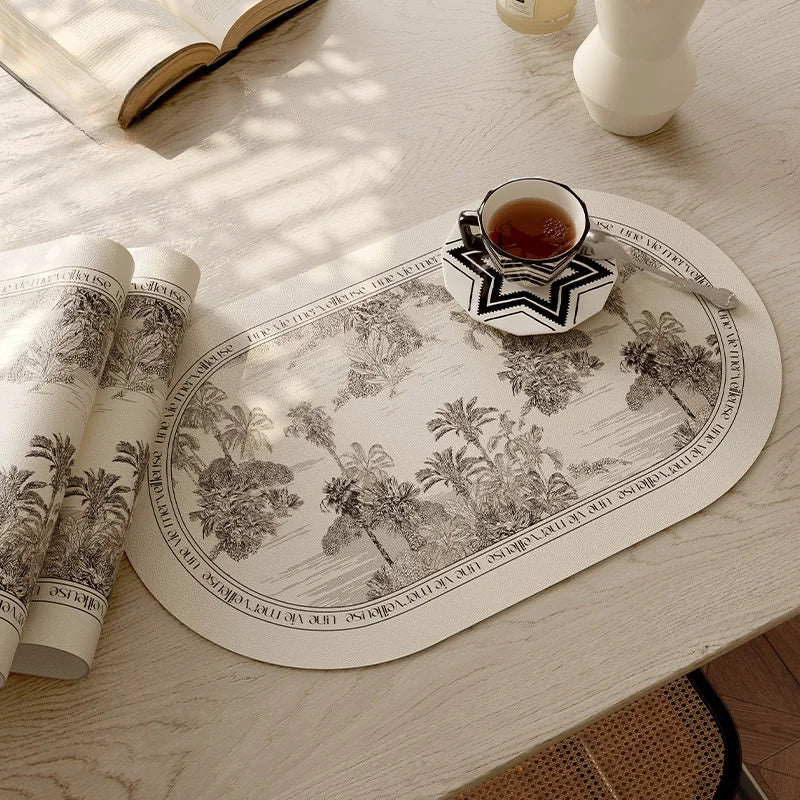 serviette table verte classique fleurs lin respectueux environnement 30x45cmversible facile nettoyer