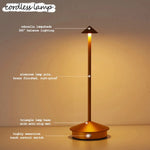 lampe table or blanc noir interrupteur tactile charge type base antidérapante moderne
