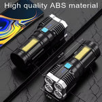 torche led rechargeable puissante 1000 lumens 10w argentée noire industrielle