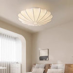 lampe moderne soie blanc rayures coquillage lumières 10 15m²