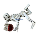figurines squelette résine boissons halloween blanc rouge jaune aspect osseux texture rugueuse