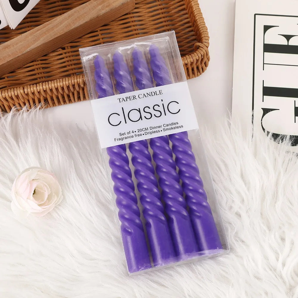 bougies spirales classiques noires violets vertes blanches roses maison mariage