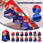 lanternes décoratives traditionnelles coréennes rouge bleu jaune blanc noix motifs nourriture textes coréens clips