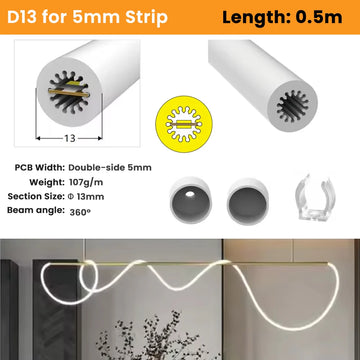 manchon silicone flexible diffuseur ruban led smd cob blanc moderne étanche éclairage intérieur