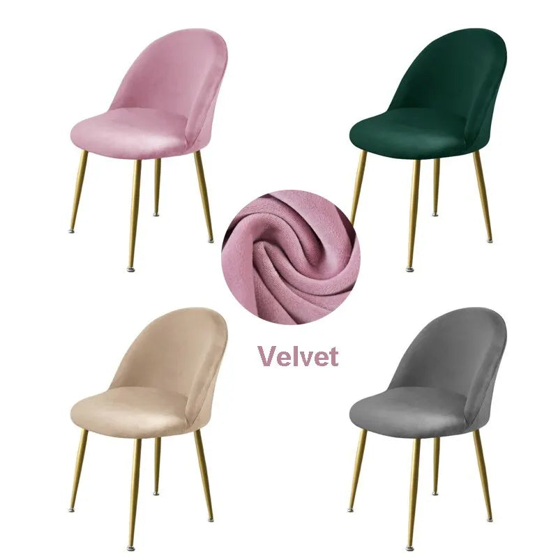 chaise moderne velours rose pâle vert foncé beige gris bleu turquoise pieds dorés assise