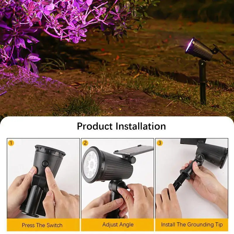 projecteurs solaires led rechargeables ip65 moderne réglables lumière blanche chaude rgbextérieur jardin opaque noir