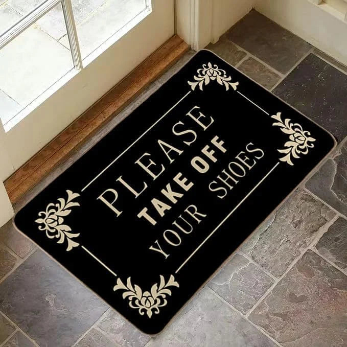 tapis sol moderne anti dérapant motif floral noir blanc 30x50cm 40x60cm 50x80cm