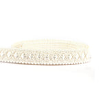 ruban decoratif dentelle geometrique doré beige classique 1cm elastic soluble echangable decoration