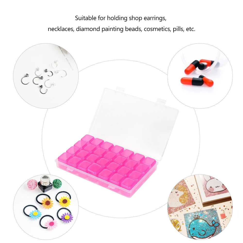 boîte rangement bijoux transparente clips moderne petite boîte précieuses organisation pratique rose violet