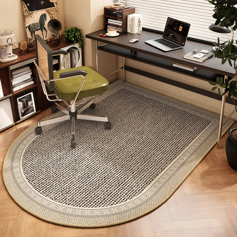 tapis moderne rayé beige gris tissage bordure anti dérapant polyester durable intérieur prière