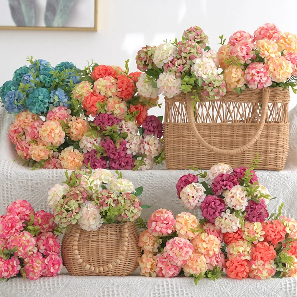 bouquets fleurs artificielles soie blanc rose vert intérieur décoration mariage anniversaire classique