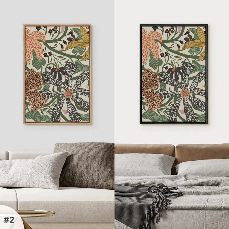 affiches murales modernes abstraites florales set deco chambre salon vertical