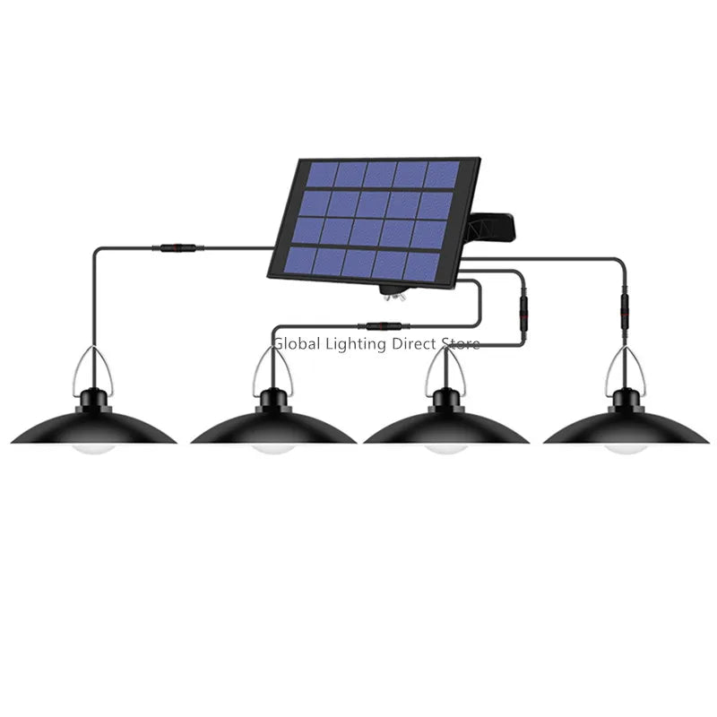 lampe solaire extérieure moderne étanche noir contrôleur télécommande fixations