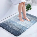 tapis bain moderne imperméable résistant cheveux longs noir gris beige bleu