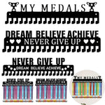 support mural médailles lettres my medals symboles trophées vis noir blanc moderne