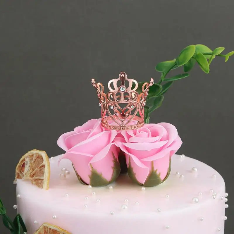 décoration gâteau couronne or argent cristaux topper anniversaire mariage fête élégant baroque