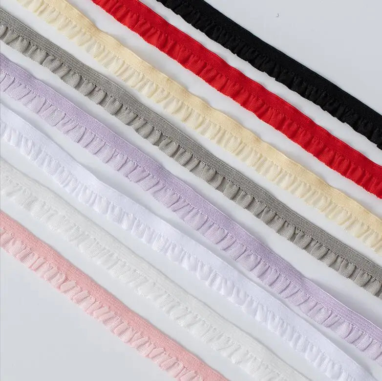 ruban plissé élastique polyester noir rouge gris beige rose blanc classique