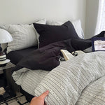 lit simple double ensemble literie housse couette étoiles géométrique taie oreiller drap polyester moderne