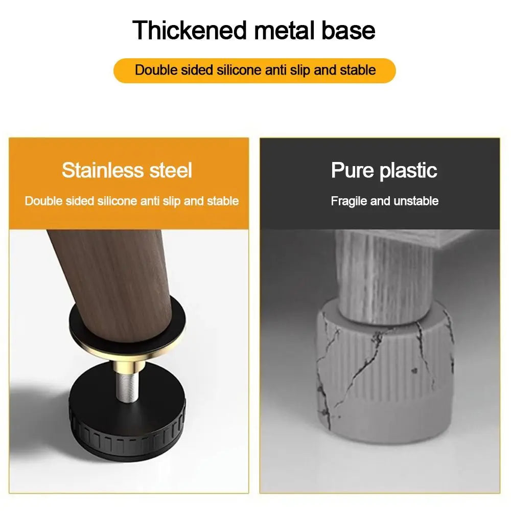 pieds ajustables modernes noirs dorés vis fixation meuble réglables différentes tailles