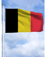 drapeau belge armoiries noir jaune rouge dorés polyester super tex décoration classique