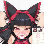 housse coussin oreilles chat motif anime noir rouge blanc polyester portrait adultère double face