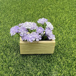 miniature plante artificielle boite bois décoration étagère violet rose bleu jaune rouge fleurs