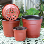 pots fleurs plastique rouge noir modernes grille drainage 9cm 10cm 11cm 12cm 13cm 14cm