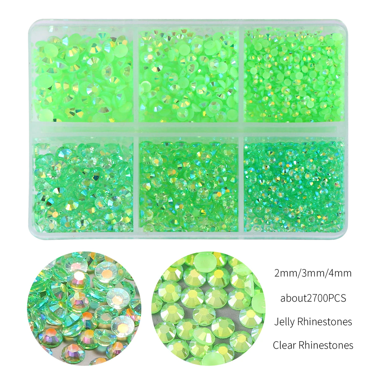résine multicolores brillantes 4mm 3mm 2mm décoratives nail art bricolage 1000 pièces box