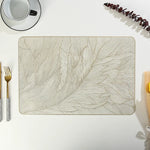 Set de table rectangulaire en PVC protégeant une table en bois
