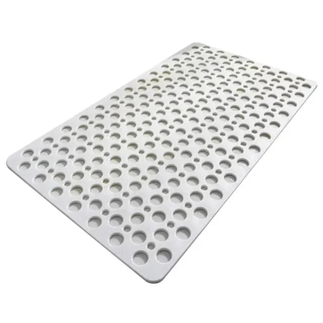 tapis bain antidérapant gris moderne perforations adhésif salle bain respectueux environnement lavable machine