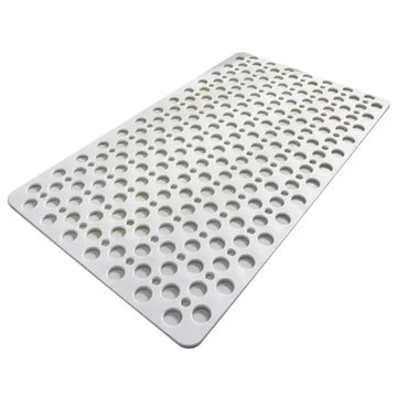 tapis bain antidérapant gris moderne perforations adhésif salle bain respectueux environnement lavable machine