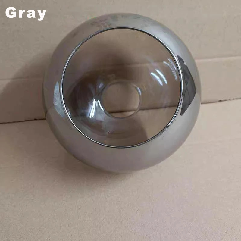 boule verre transparente ambre gris moderne anneau métallique suspension plafonnier lustre minimaliste