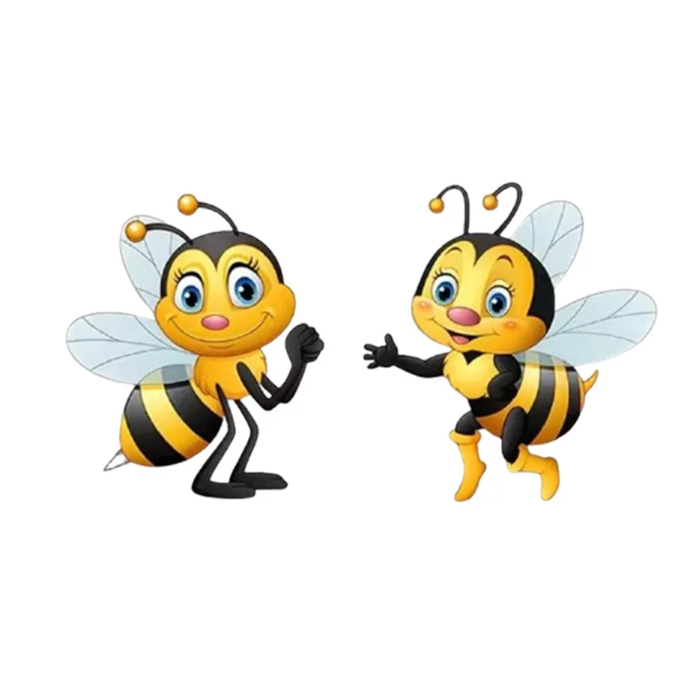 decoration murale autocollant abeille dessin anime jaune noir blanc résistante soleil imperméable cartoon jardin