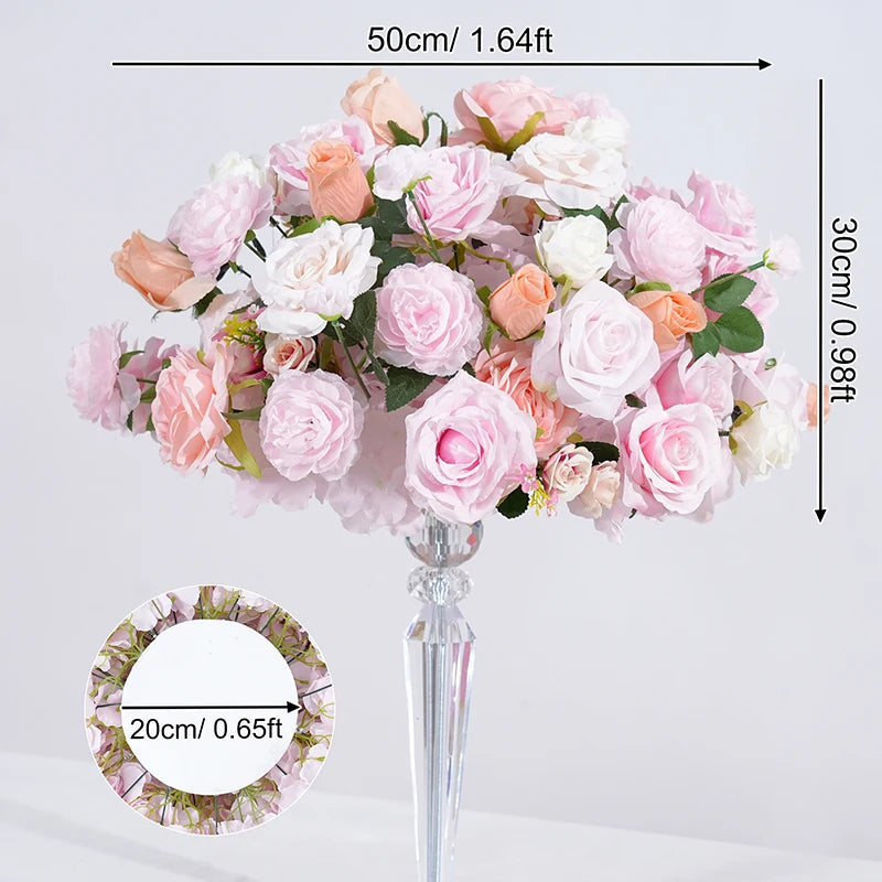 décoration mariage rose violet fleurs artificielles table arrangement floral événement romantique élégant