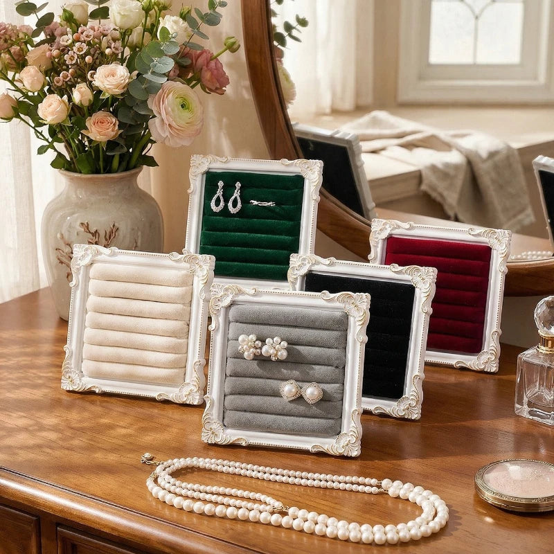 présentoir bijoux bois velours classique vert blanc rouge gris noir femmes